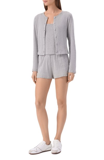 Хлопковый топ SPORTY AND RICH серого цвета по цене 12150 руб., арт. T011076326GY03, фото 2 Хлопковый топ SPORTY AND RICH, арт. T011076326GY03, фото 2
