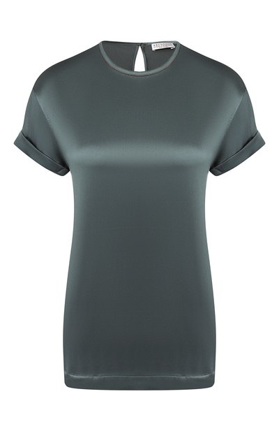Женский шелковый топ BRUNELLO CUCINELLI, арт. MPC59DE310