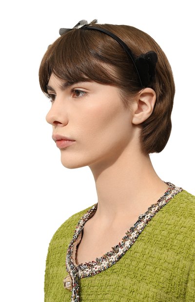 Ободок для волос PANFIL черного цвета по цене 23000 руб., арт. 0-s-BND-BUT, фото 2 Ободок для волос PANFIL, арт. 0-s-BND-BUT, фото 2