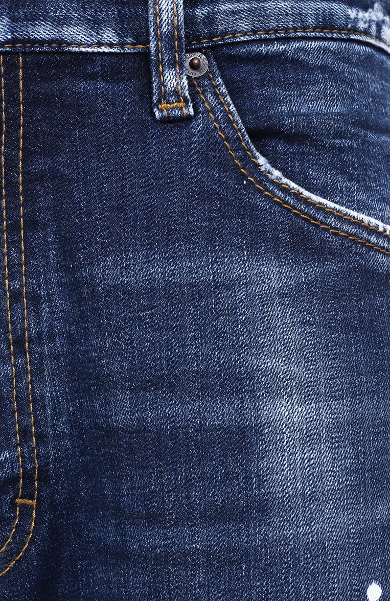 Мужские джинсы bro DSQUARED2 темно-синего цвета, арт. S74LB1655/S30664 | Фото 6 (Длина (брюки, джинсы): Стандартные; Материал внешний: Деним, Хлопок; Детали: Делаве, Потертости; Кросс-КТ: Деним; Стили: Кэжуэл, Streetwear; Силуэт М (брюки): Широкие; Автоматизация состава: Проставлено; Автоматизация ТО: Проставлено)