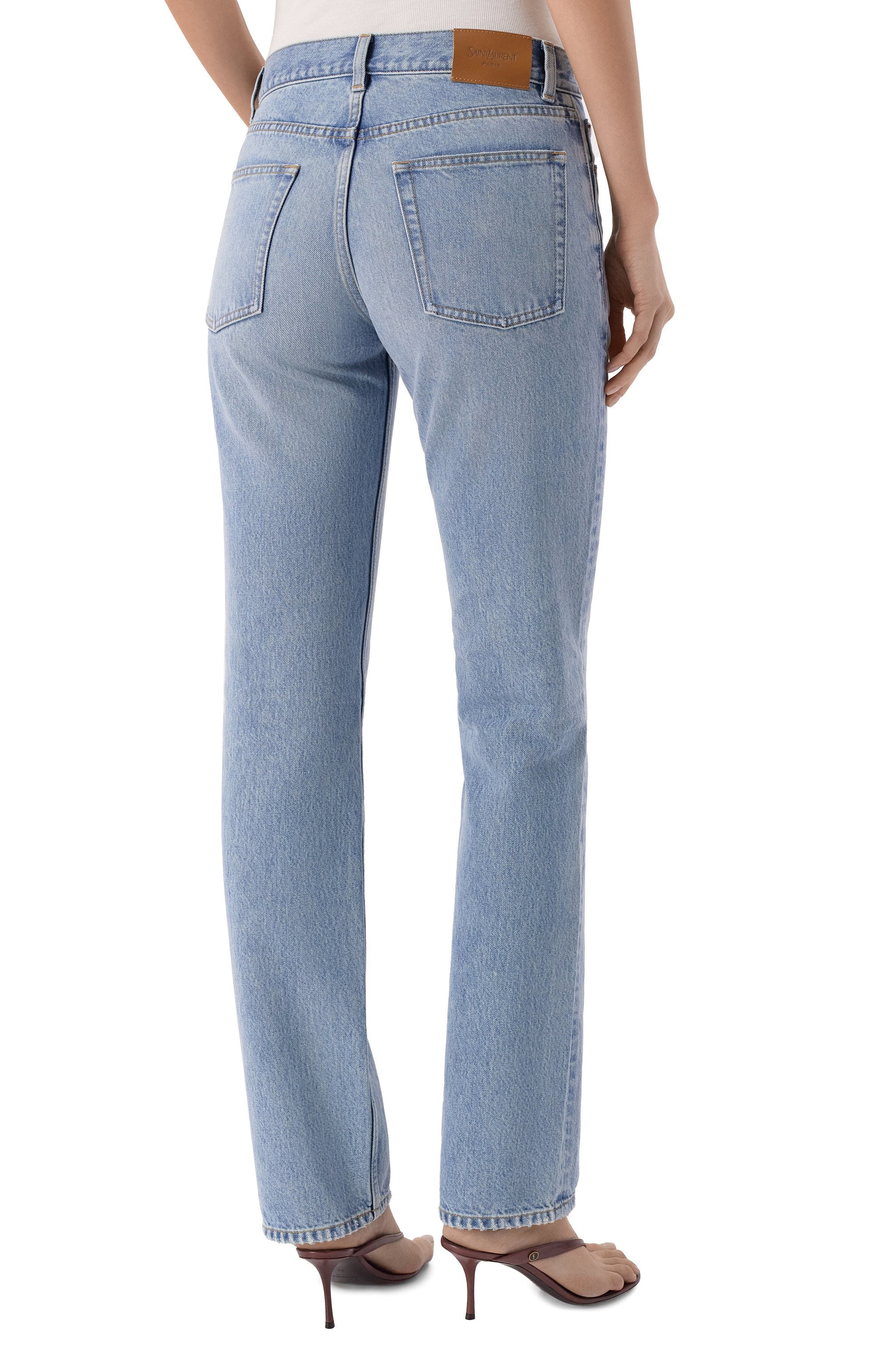 Джинсы SAINT LAURENT синего цвета по цене 161500 руб., арт. 827965/Y35AQ, фото 4 Джинсы SAINT LAURENT, арт. 827965/Y35AQ, фото 4