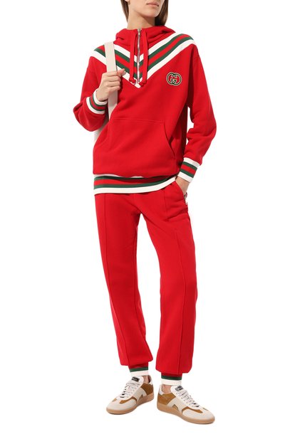 Хлопковое худи GUCCI красного цвета по цене 176500 руб., арт. 717410/XJEVX, фото 2 Хлопковое худи GUCCI, арт. 717410/XJEVX, фото 2