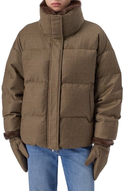 Пуховик с отделкой из соболя YVES SALOMON, арт. 24WYV02766W02W, фото 3