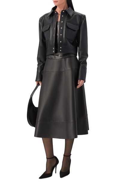 Кожаная юбка BATS NEW ERA черного цвета по цене 85000 руб., арт. FW22_S_2201, фото 2 Кожаная юбка BATS NEW ERA, арт. FW22_S_2201, фото 2