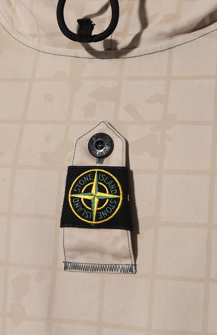 Мужская анорак STONE ISLAND бежевого цвета, арт. 73154360 | Фото 5 (Материал внешний: Вискоза; Длина (верхняя одежда): Короткие; Рукава: Длинные; Кросс-КТ: Ветровки, Легкие; Стили: Гранж, Кэжуэл)
