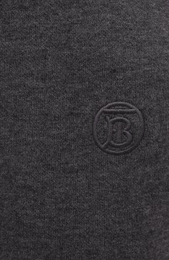 Женские джоггеры BURBERRY темно-серого цвета, арт. 8044740 | Фото 5 (Длина (брюки, джинсы): Стандартные; Материал внешний: Хлопок, Кашемир, Шерсть; Женское Кросс-КТ: Джоггеры - брюки, Брюки-одежда; Силуэт Ж (брюки и джинсы): Джоггеры; Стили: Спорт-шик; Драгоценные камни: Проставлено; Материал сплава: Проставлено)