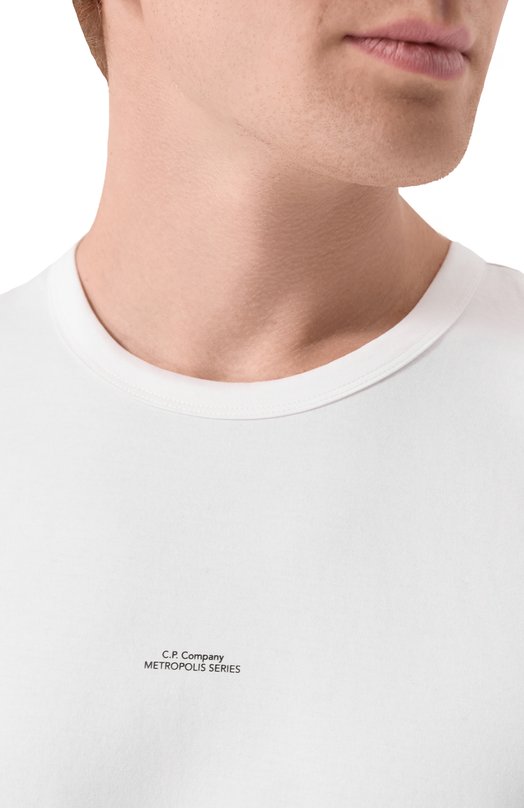 Хлопковая футболка C.P. Company 20CLTS018A/006370W Белый  20CLTS018A/006370W Фото 5