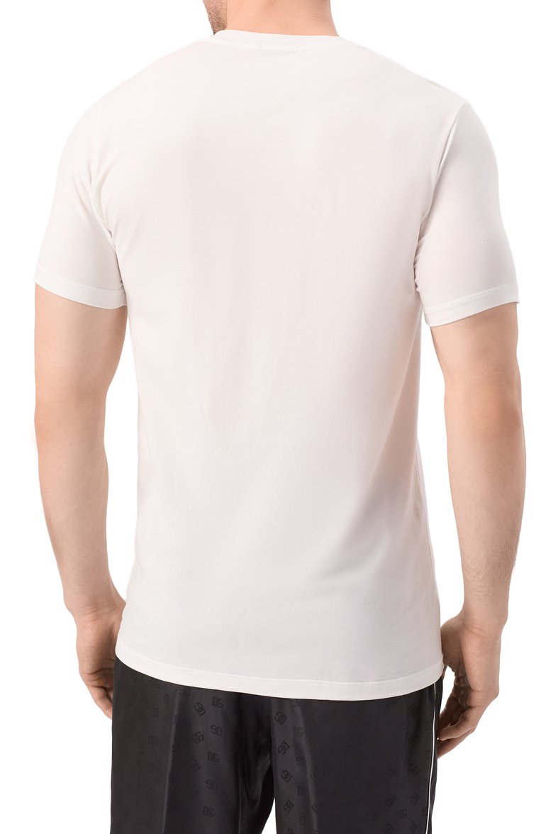 Мужская хлопковая футболка TOM FORD белого цвета, арт. T4M09/141 | Фото 4 (Рукава: Короткие; Длина (для топов): Стандартные; Материал внешний: Хлопок, Синтетический материал; Кросс-КТ: домашняя одежда)