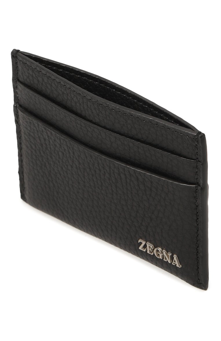 Мужской кожаный футляр для кредитных карт ZEGNA черного цвета, арт. LHCVM/E1817Z | Фото 3 (Материал: Натуральная кожа; Нос: Не проставлено)