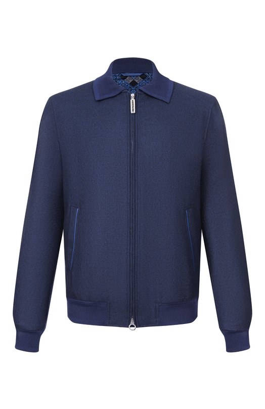 Шерстяной бомбер Stefano Ricci MDJ6100092/6001_003 Синий MDJ6100092/6001_003