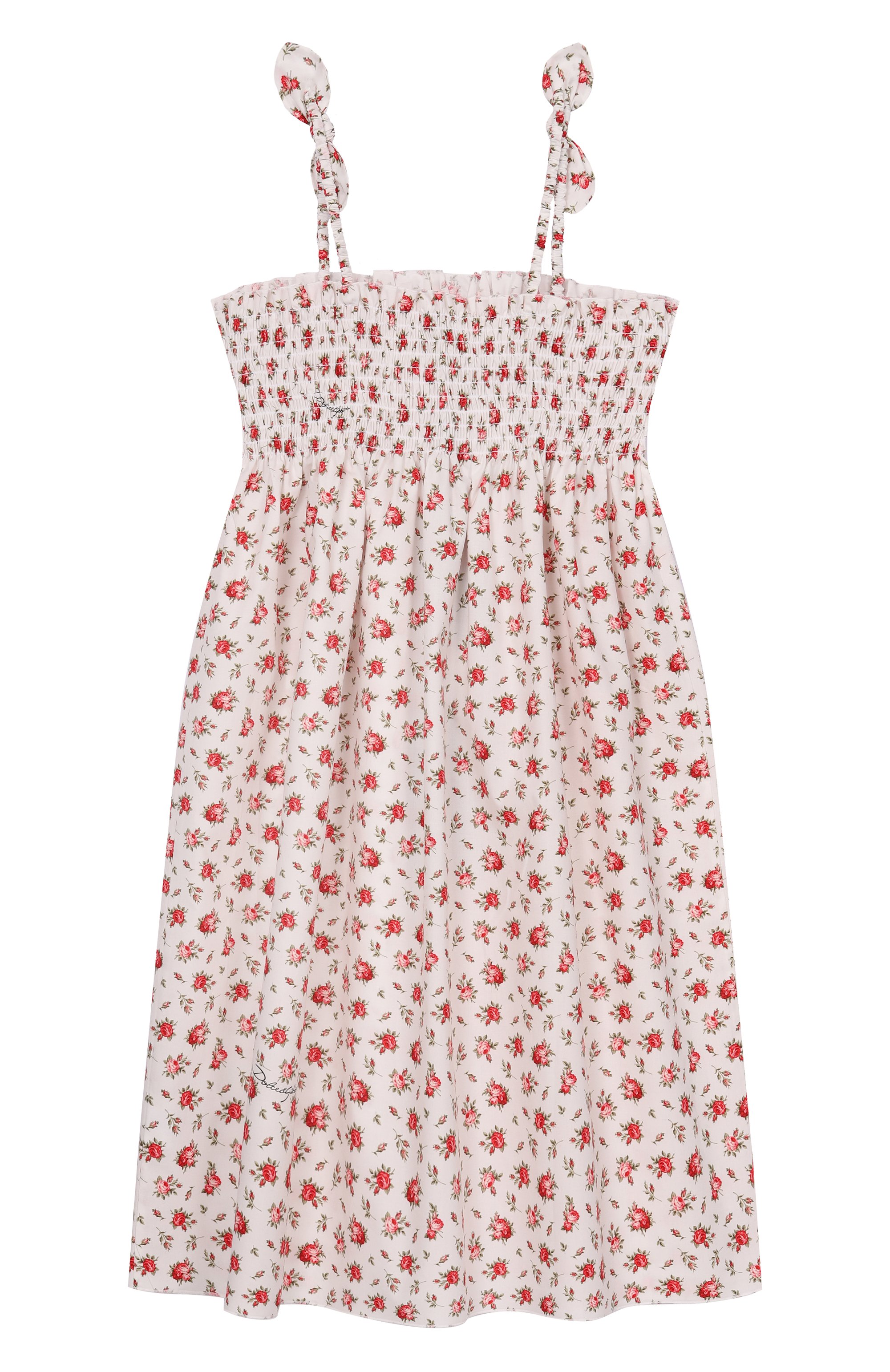 Хлопковый сарафан DOLCE & GABBANA кремового цвета по цене 45400 руб., арт. L54DE0/HS5UB, фото 2 Хлопковый сарафан DOLCE & GABBANA, арт. L54DE0/HS5UB, фото 2