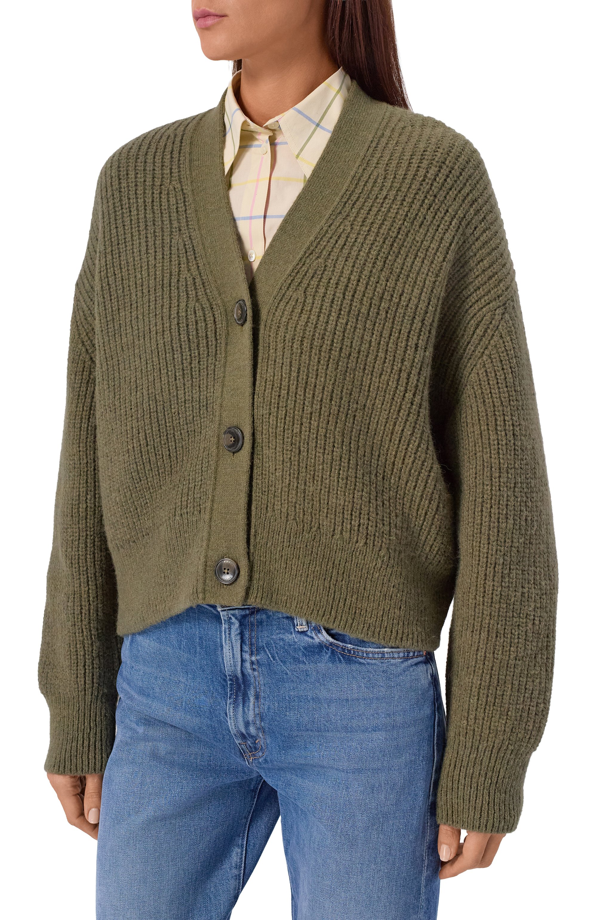 Кардиган CLOSED хаки цвета по цене 55050 руб., арт. C96099-98L-22, фото 3 Кардиган CLOSED, арт. C96099-98L-22, фото 3