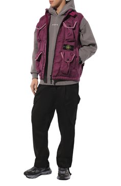 Мужской жилет STONE ISLAND фиолетового цвета, арт. 7515G0224 | Фото 2 (Материал внешний: Синтетический материал; Длина (верхняя одежда): Короткие; Материал подклада: Синтетический материал; Стили: Гранж; Мужское Кросс-КТ: жилеты-тонкие)