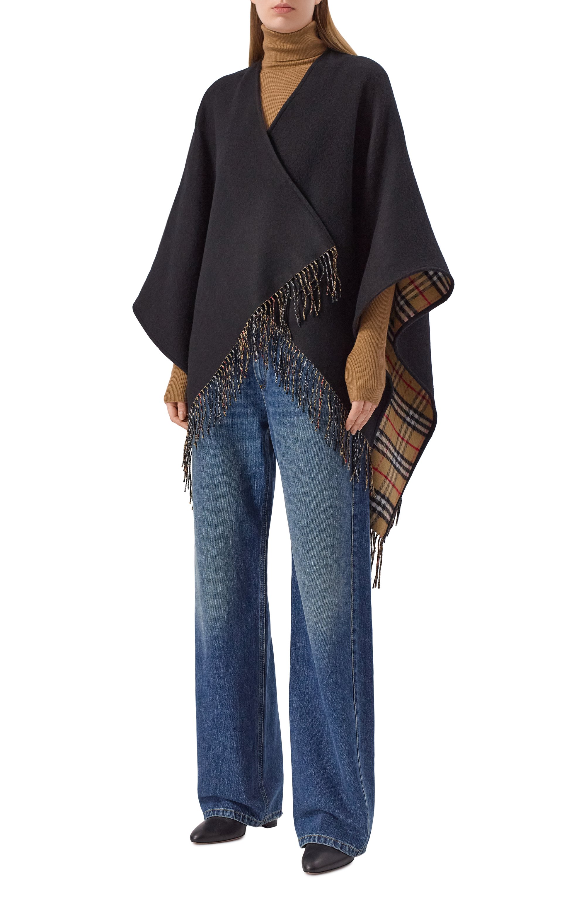 Двустороннее шерстяное пончо BURBERRY, арт. 8077897, фото 3