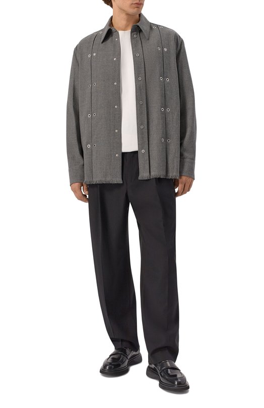 Шерстяная рубашка Jil Sander J21DL0250/J41557 Серый  J21DL0250/J41557 Фото 2