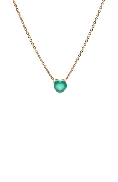 Кулон c агатом cartoon hearts MOONKA зеленого цвета по цене 12900 руб., арт. HRT-925YG-NK-AGT-GR, фото 3 Кулон c агатом cartoon hearts MOONKA, арт. HRT-925YG-NK-AGT-GR, фото 3