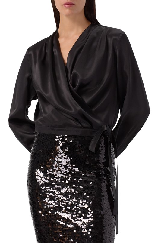 Атласная блузка MVST TXBBL-Y435/TAR1709 Чёрный  TXBBL-Y435/TAR1709 Фото 3