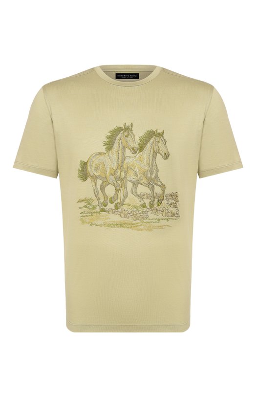 Хлопковая футболка Stefano Ricci MNH6205360/TE0001 Зелёный MNH6205360/TE0001