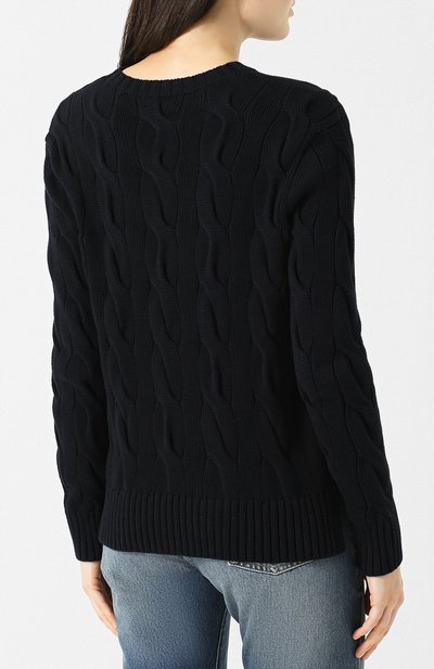 Хлопковый пуловер POLO RALPH LAUREN черного цвета по цене 17550 руб., арт. 211706244, фото 4 Хлопковый пуловер POLO RALPH LAUREN, арт. 211706244, фото 4