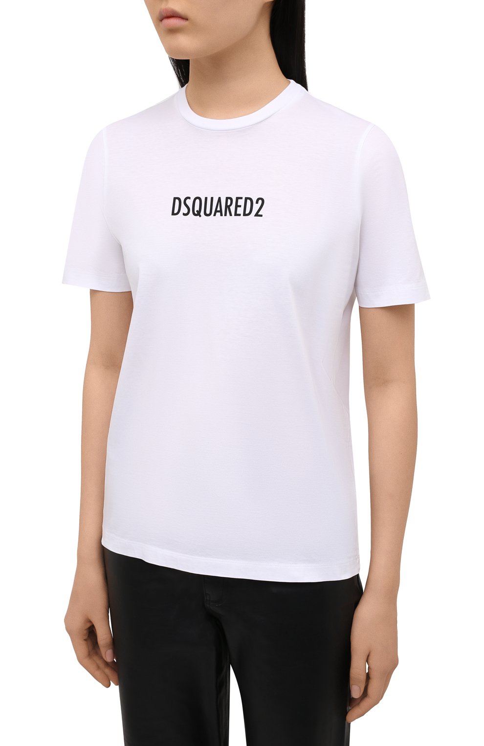 Хлопковая футболка DSQUARED2 белого цвета по цене 19950 руб., арт. S72GD0302/S23009, фото 3 Хлопковая футболка DSQUARED2, арт. S72GD0302/S23009, фото 3