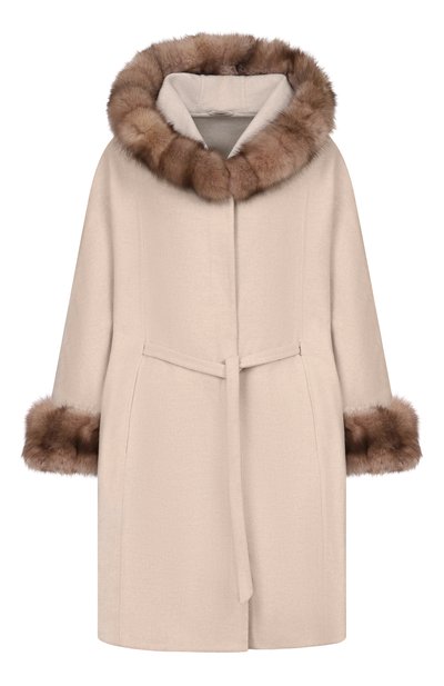 Женская кейп из шерсти и кашемира с отделкой из соболя MVST, арт. FTBKB-Y681SB/LP1447