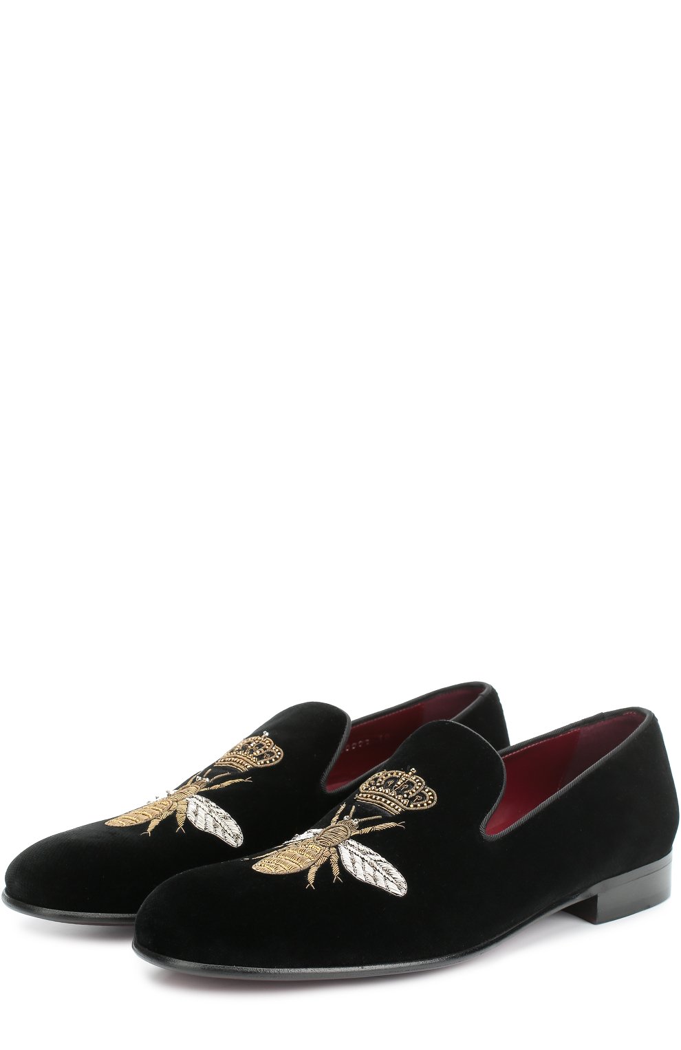 Бархатные слиперы milano с вышивкой DOLCE & GABBANA черного цвета по цене 125500 руб., арт. 0111/A50001/AD486, фото 4 Бархатные слиперы milano с вышивкой DOLCE & GABBANA, арт. 0111/A50001/AD486, фото 4