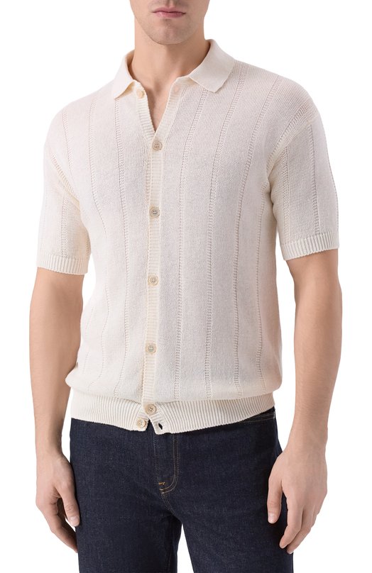 Кардиган изо льна и хлопка MVST MS60-1233-01MU Кремовый  MS60-1233-01MU Фото 3