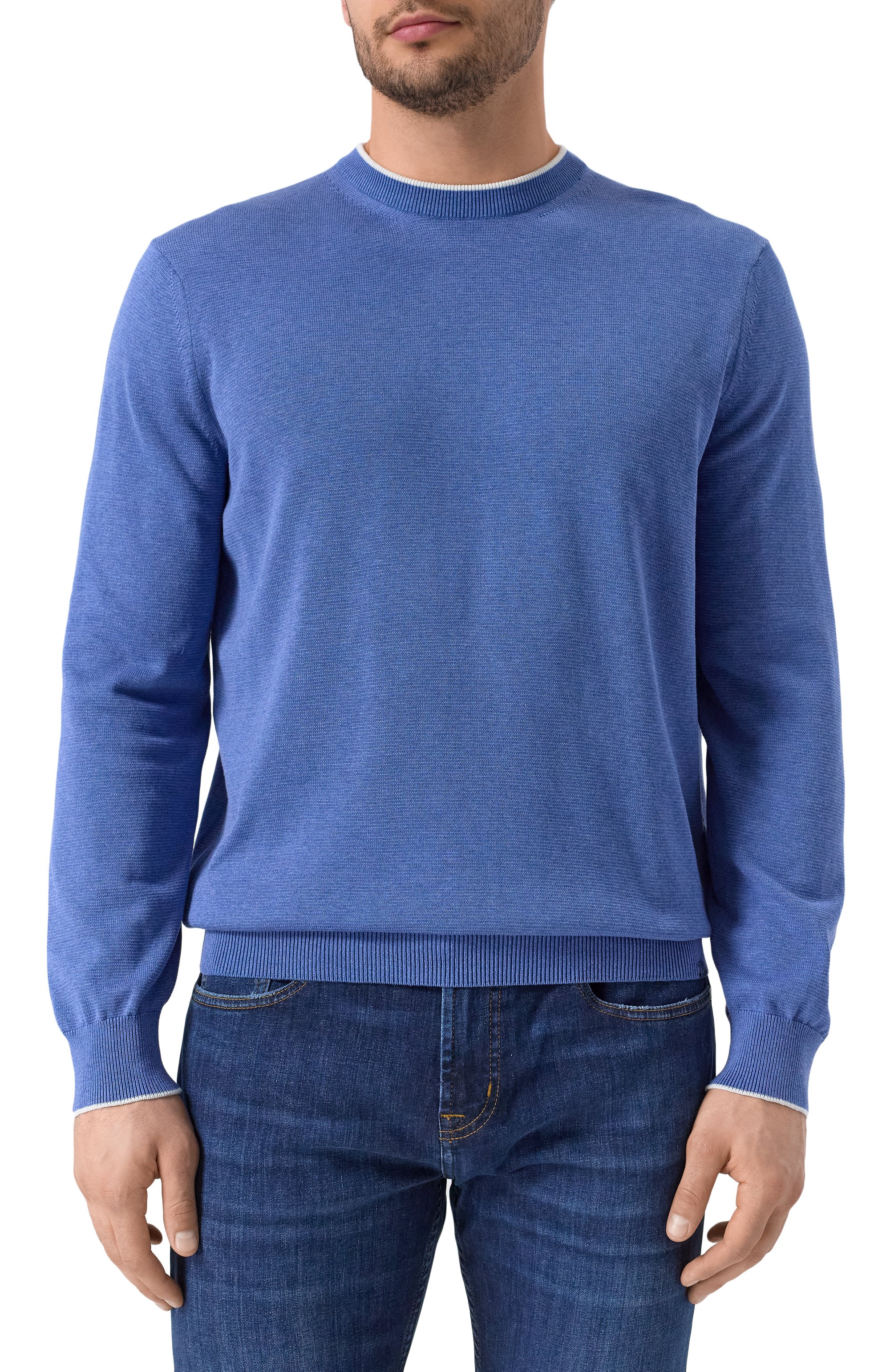 Джемпер из шелка и хлопка PAUL&SHARK синего цвета по цене 57400 руб., арт. 25411509, фото 3 Джемпер из шелка и хлопка PAUL&SHARK, арт. 25411509, фото 3