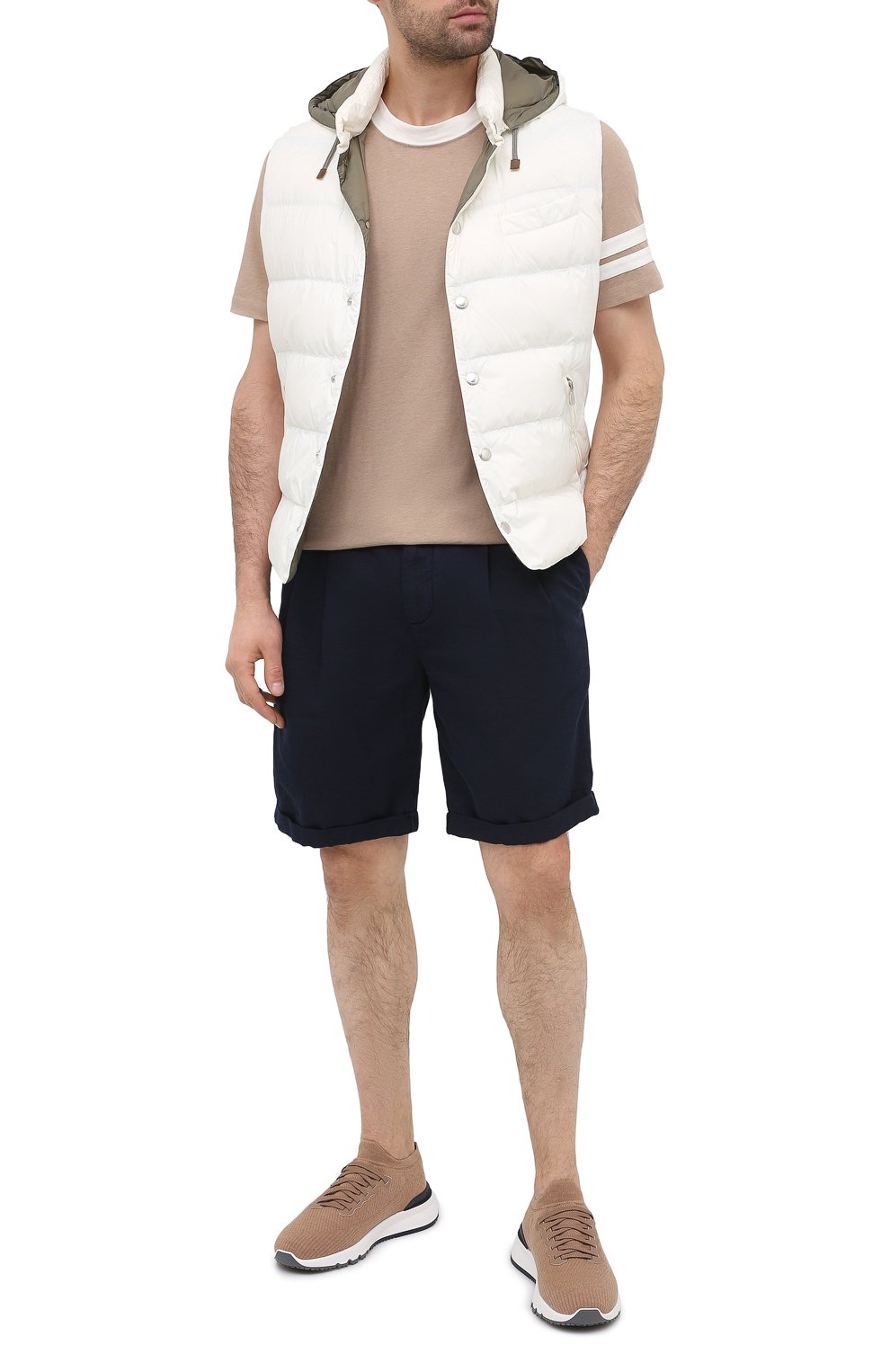 Хлопковая футболка BRUNELLO CUCINELLI бежевого цвета по цене 41950 руб., арт. M0T619640G, фото 2 Хлопковая футболка BRUNELLO CUCINELLI, арт. M0T619640G, фото 2