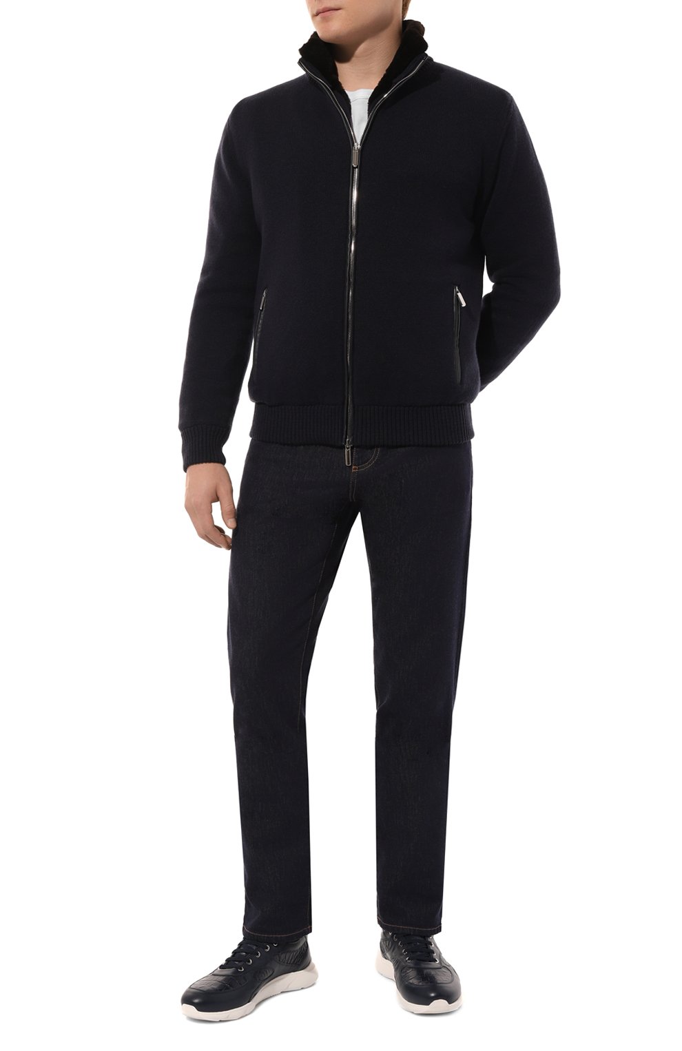 Кашемировый кардиган с подкладкой из бобра ANDREA CAMPAGNA, арт. WU22-9540C, фото 2