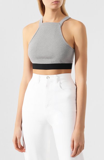 Топ из вискозы ALEXANDERWANG.T серого цвета по цене 17650 руб., арт. 4C198000, фото 3 Топ из вискозы ALEXANDERWANG.T, арт. 4C198000, фото 3