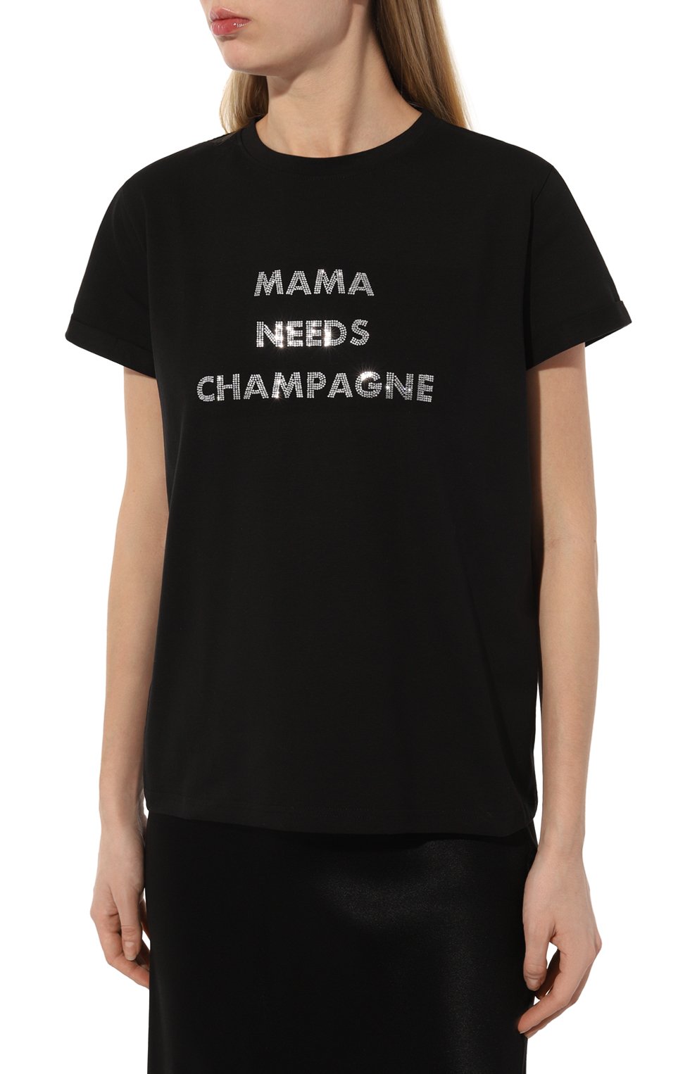 Хлопковая футболка SEVEN LAB черного цвета по цене 8190 руб., арт. CTR1.01.900.258.2501, фото 3 Хлопковая футболка SEVEN LAB, арт. CTR1.01.900.258.2501, фото 3