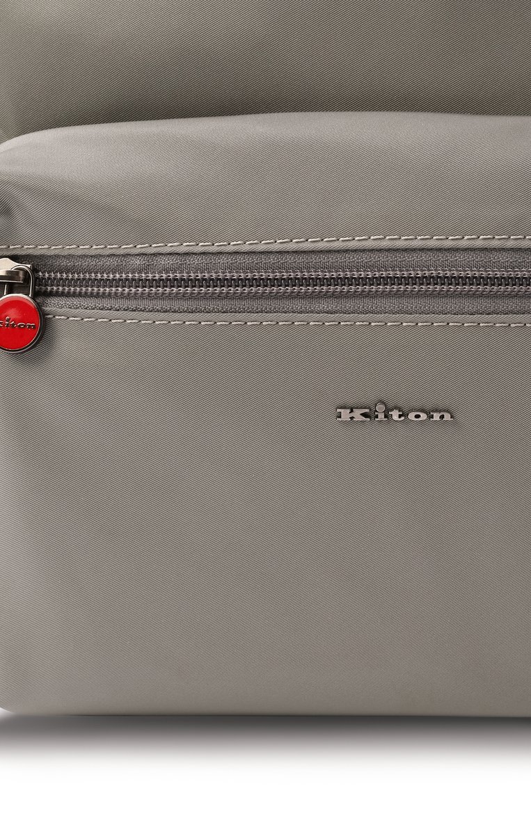 Мужской рюкзак KITON светло-зеленого цвета, арт. UBA0084N0122109 | Фото 3 (Ремень/цепочка: На ремешке; Материал: Текстиль; Размер: large; Сумки-технические: Рюкзаки - большие; Стили: Классический)