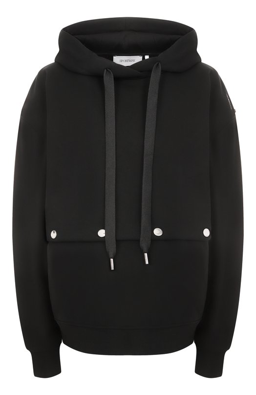 Хлопковое худи Sportmax SAGGI0 Чёрный SAGGI0