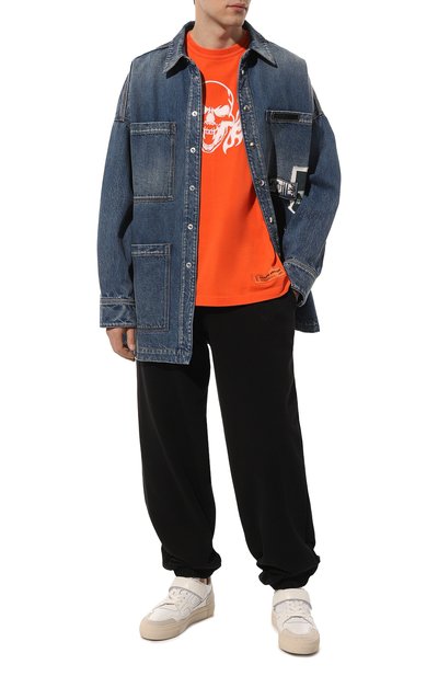 Хлопковая футболка HERON PRESTON оранжевого цвета по цене 39950 руб., арт. HMAA025S22JER003, фото 2 Хлопковая футболка HERON PRESTON, арт. HMAA025S22JER003, фото 2