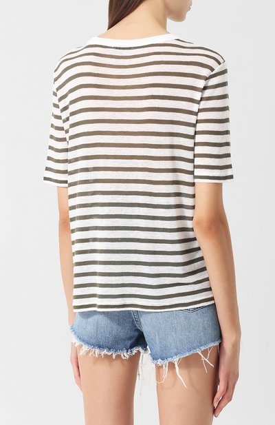 Футболка из смеси вискозы и льна с круглым вырезом ALEXANDERWANG.T, арт. 4C281219A3, фото 4
