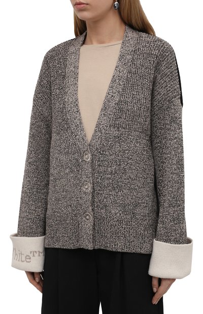 Кардиган из шерсти и вискозы OFF-WHITE, арт. 0WHB022F21KNI001, фото 3