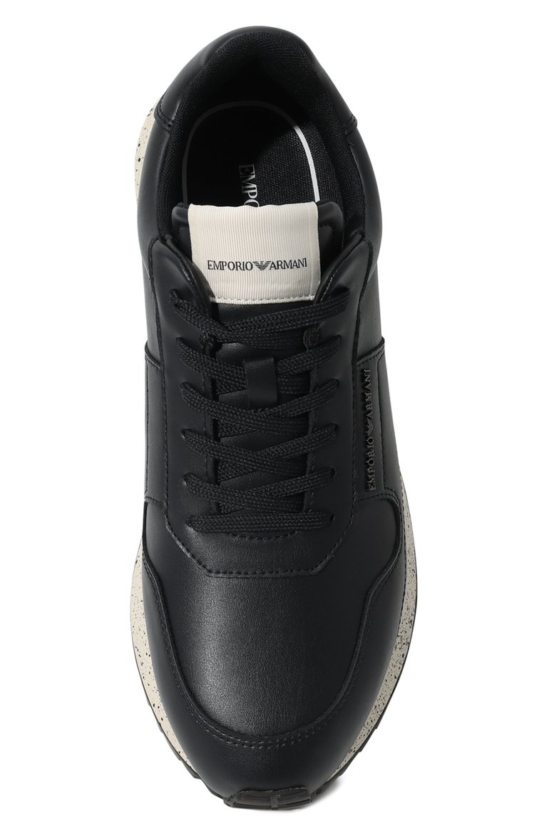 Мужские кожаные кроссовки EMPORIO ARMANI темно-синего цвета, арт. X4X639/XD382 | Фото 6 (Подошва: Массивная; Материал внутренний: Текстиль; Материал утеплителя: Без утеплителя; Стили: Классический; Материал внешний: Натуральная кожа; Кросс-КТ: Низкие)