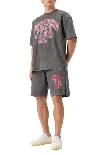 Хлопковые шорты DIEGO VENTURINO темно-серого цвета по цене 33950 руб., арт. DVSRTDVC90, фото 2 Хлопковые шорты DIEGO VENTURINO, арт. DVSRTDVC90, фото 2