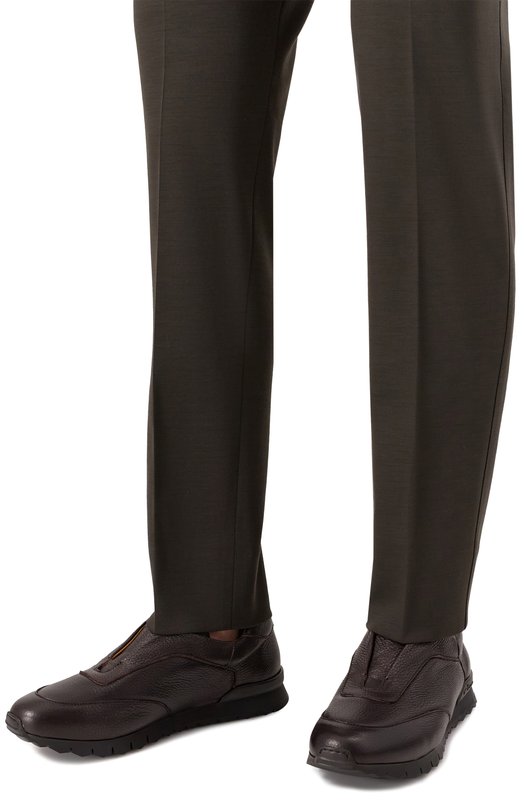 Кожаные кроссовки Kiton USSA107N0012601 Коричневый  USSA107N0012601 Фото 3