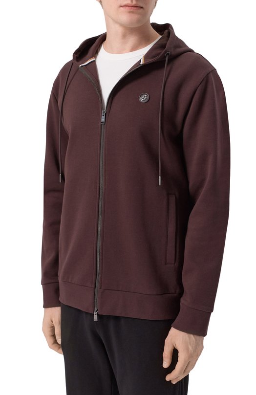 Хлопковая толстовка BOSS 50555851 Коричневый  50555851 Фото 3