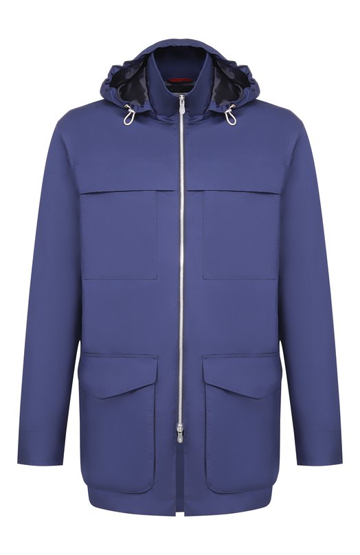 Куртка из шелка и шерсти Brunello Cucinelli MM4346572 Синий MM4346572