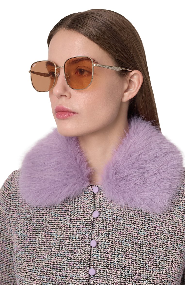Женские солнцезащитные очки RAY-BAN оранжевого цвета, а�рт. 3713D-921374 | Фото 2 (Региональные ограничения белый список (Axapta Mercury): Не проставлено; Нос: Не проставлено; Материал: Металл; Тип очков: С/з; Оптика Гендер: оптика-женское; Очки форма: Квадратные)