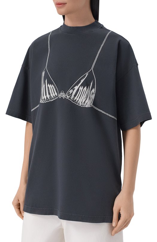 Хлопковая футболка Palm Angels PWAA07BS26JER003 Чёрный  PWAA07BS26JER003 Фото 3