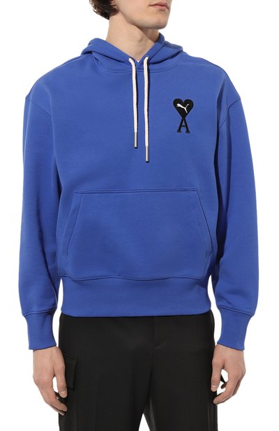 Хлопковое худи puma x ami PUMA синего цвета по цене 17990 руб., арт. 53406993, фото 3 Хлопковое худи puma x ami PUMA, арт. 53406993, фото 3