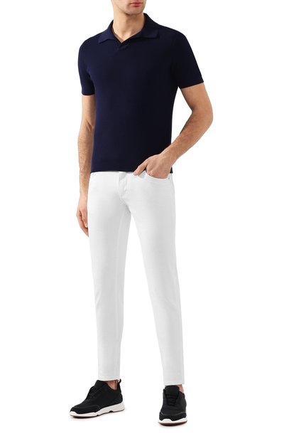 Хлопковое поло ZEGNA синего цвета по цене 58650 руб., арт. UUC96/C32, фото 2 Хлопковое поло ZEGNA, арт. UUC96/C32, фото 2