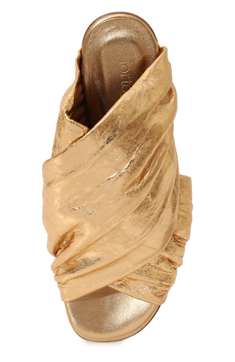 Кожаные мюли FORTE_FORTE золотого цвета по цене 56450 руб., арт. 10227, фото 6 Кожаные мюли FORTE_FORTE, арт. 10227, фото 6