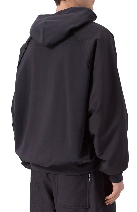Хлопковое худи Palm Angels PMBB177F25FLE001 Чёрный  PMBB177F25FLE001 Фото 4