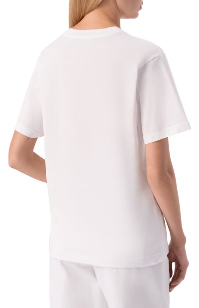 Хлопковая футболка DOLCE & GABBANA белого цвета по цене 49950 руб., арт. F8U04T/FU7EQ, фото 4 Хлопковая футболка DOLCE & GABBANA, арт. F8U04T/FU7EQ, фото 4