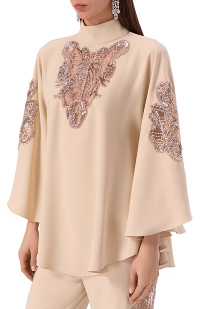 Блузка с отделкой пайетками ZUHAIR MURAD, арт. RBL25034/CRCA010, фото 3